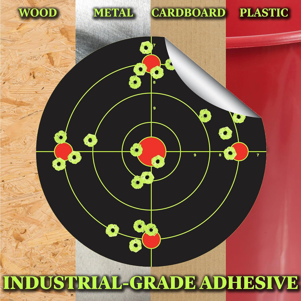 8 inch Stick & Splatter Self Adhesive Shooting Targets - Gun - Rifle - Pistol - Airsoft - BB Gun - Pellet Gun - Air