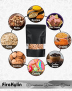 100 Pack Resealable Bags with Matte Window（Black，4" x 6"）