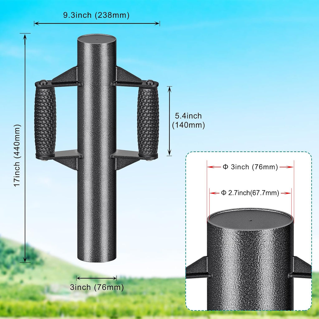 T Post Driver Non-Slip Handle Double-Layer Post Pounder for Fence