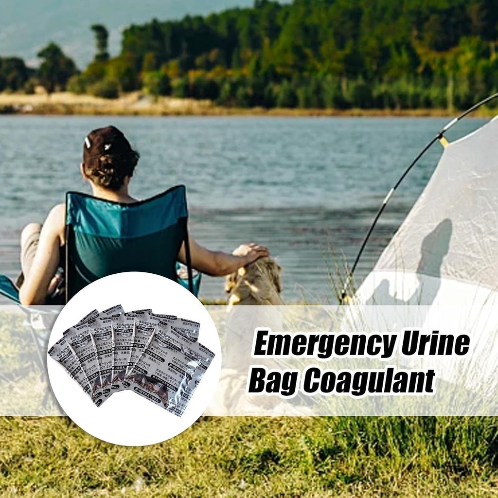 Camping Toilet Gel Portable Solidifier Absorber | 50 Bags Urine Powder for Camping Urinal Pet Child Diapers Outdoor