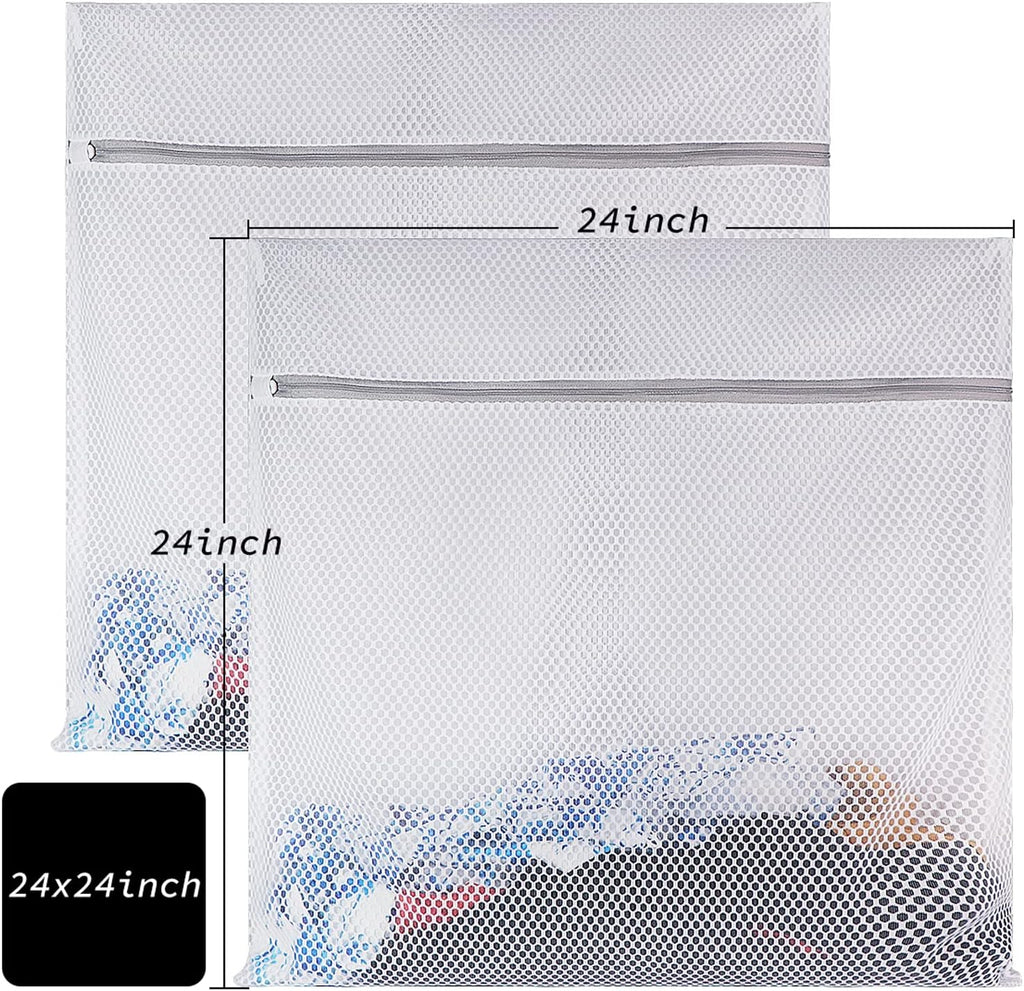 2 XX-Large Honeycomb Mesh Laundry Bag Delicates Durable for Washing Machine,24 x 24 Inches lingerie bags for Laundry