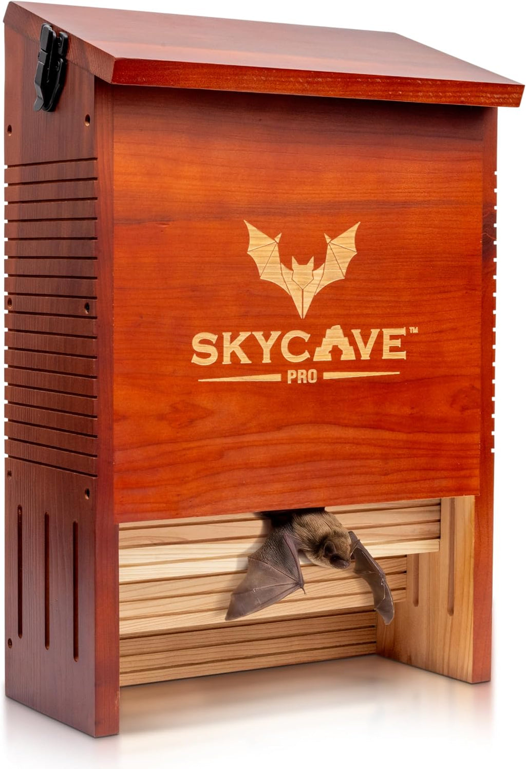 Pro Large 3-Chamber 200+ Capacity Cedar Bat House for Outdoors