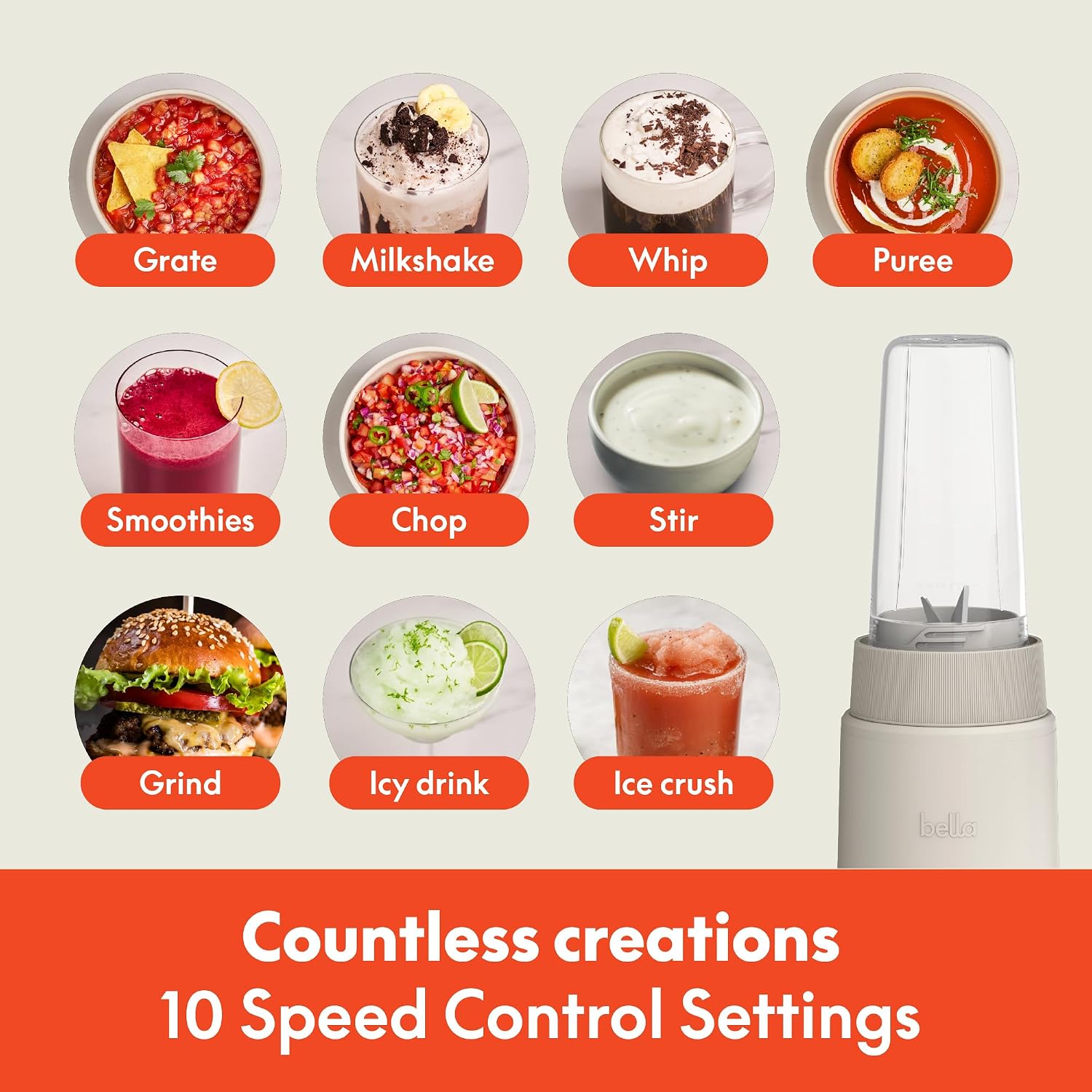 Rocket Blender 6-Piece Set with Stacking Cups, Oatmilk