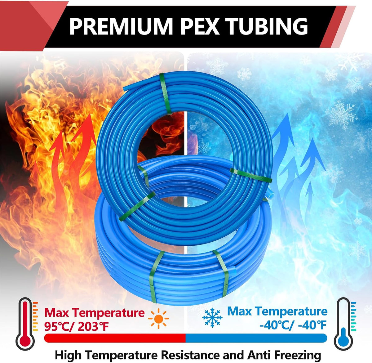 EFIELD 1/2 Inch x 100 Ft Pex-b Pipe/Tubing Blue Color, NSF Certified(A-1)