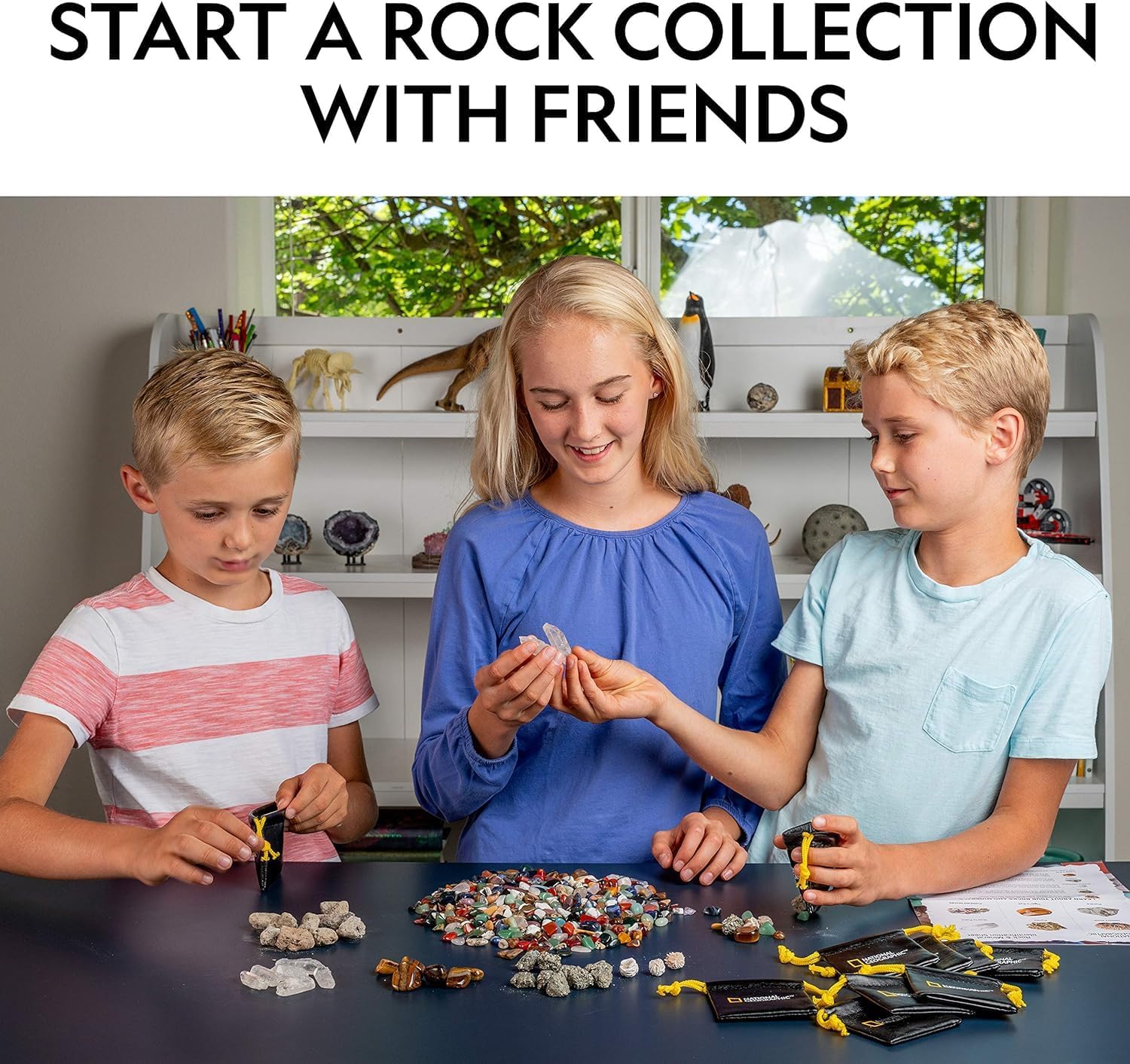 National Geographic Rock Collection with 50 Specimens to Share for Kids | 1.25 Lbs. Assorted Rocks, Minerals, and