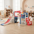 Outdoor Toddler Playset with Slide Set,Indoor Playground for Toddlers 1-3, Climber Play Set with Telescope Basketball