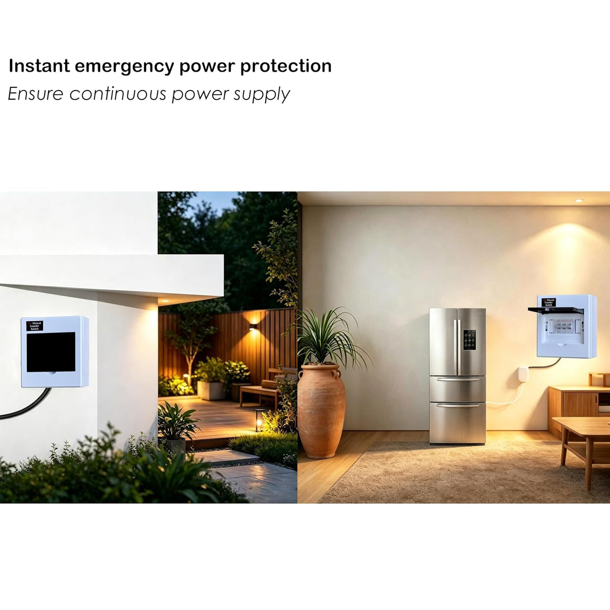 Manual Transfer Switch 30A Generator Transfer Switch 120/240V,7500W Capacity, 3-Pole, for Portable Generator