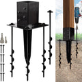 16″ No-Dig 4×4 Ground Spike Post Anchors – Powder-Coated Steel, Includes 4 Corner Screws – Heavy-Duty Ground Anchors