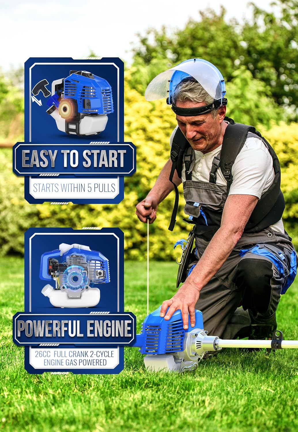Gen2 26cc Gas String Trimmer, 17-in 3-in-1 Combo | Gen 2 adds an aluminum shaft, durable PA line and an extra spool