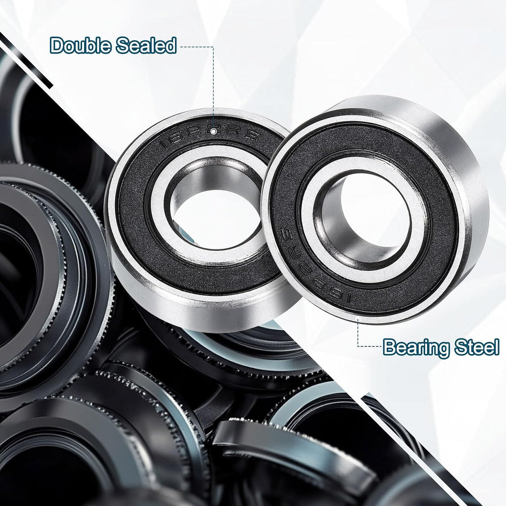 uxcell 4pcs 1622-2RS Deep Groove Ball Bearing 9/16" x 1-3/8" x 7/16" ABEC 3