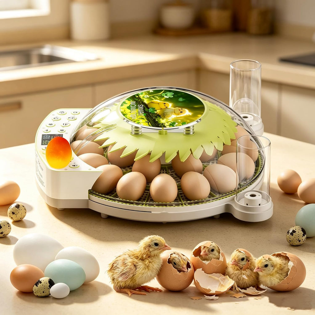 22 Eggs Smart Incubator, One-Click Hatching, Automatic Temp Humidity Control, Auto Egg Turner, Built-in Egg Candler