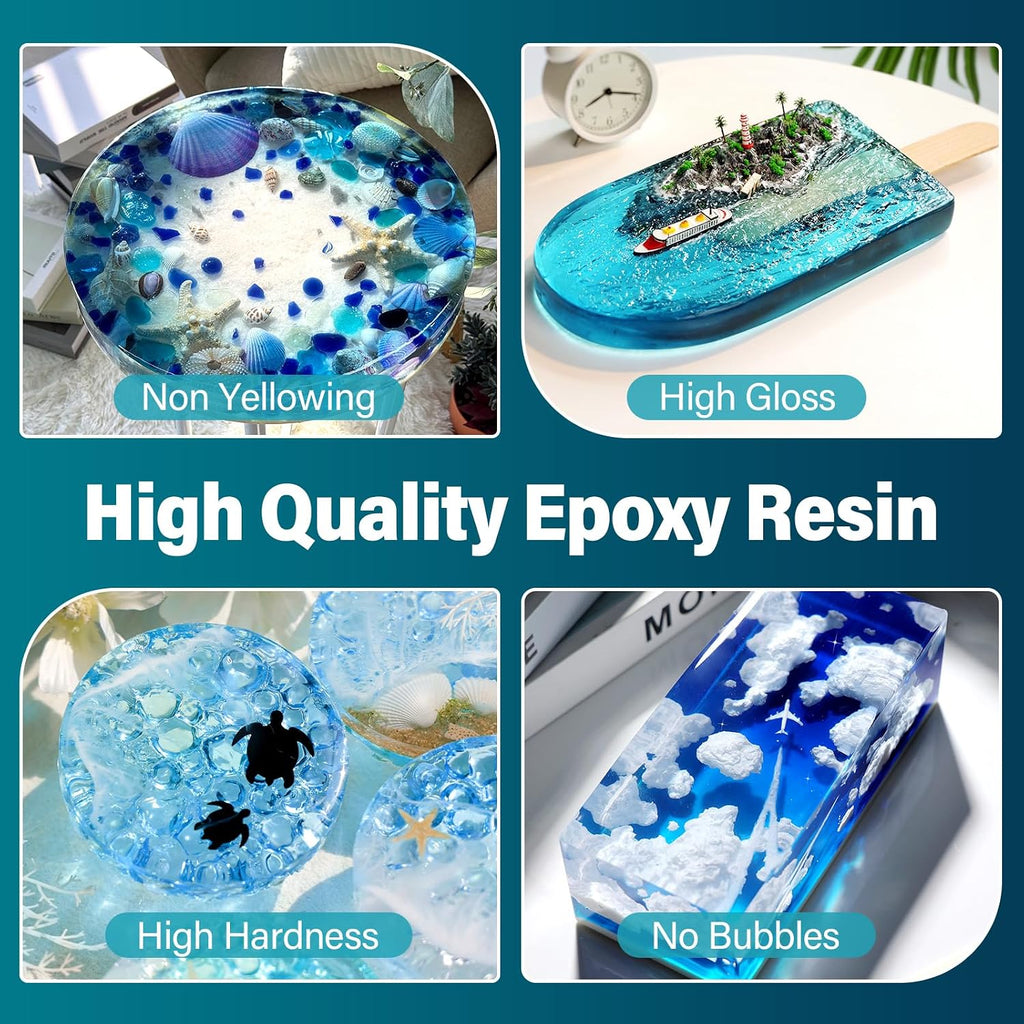 51OZ Deep Pour Epoxy Resin for 2-4 inch Pour | Bubble Free, Low Odor,2:1mix ratio, Low Viscosity Casting Resin for