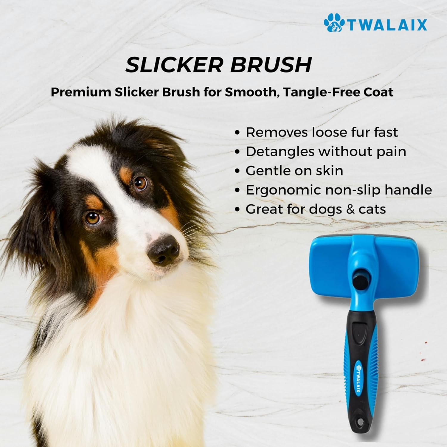 6 in 1 Pet Grooming Kit for Dogs & Cats - Deshedding Brush, Undercoat Rake, Slicker Brush, Nail Clipper, Nail File &