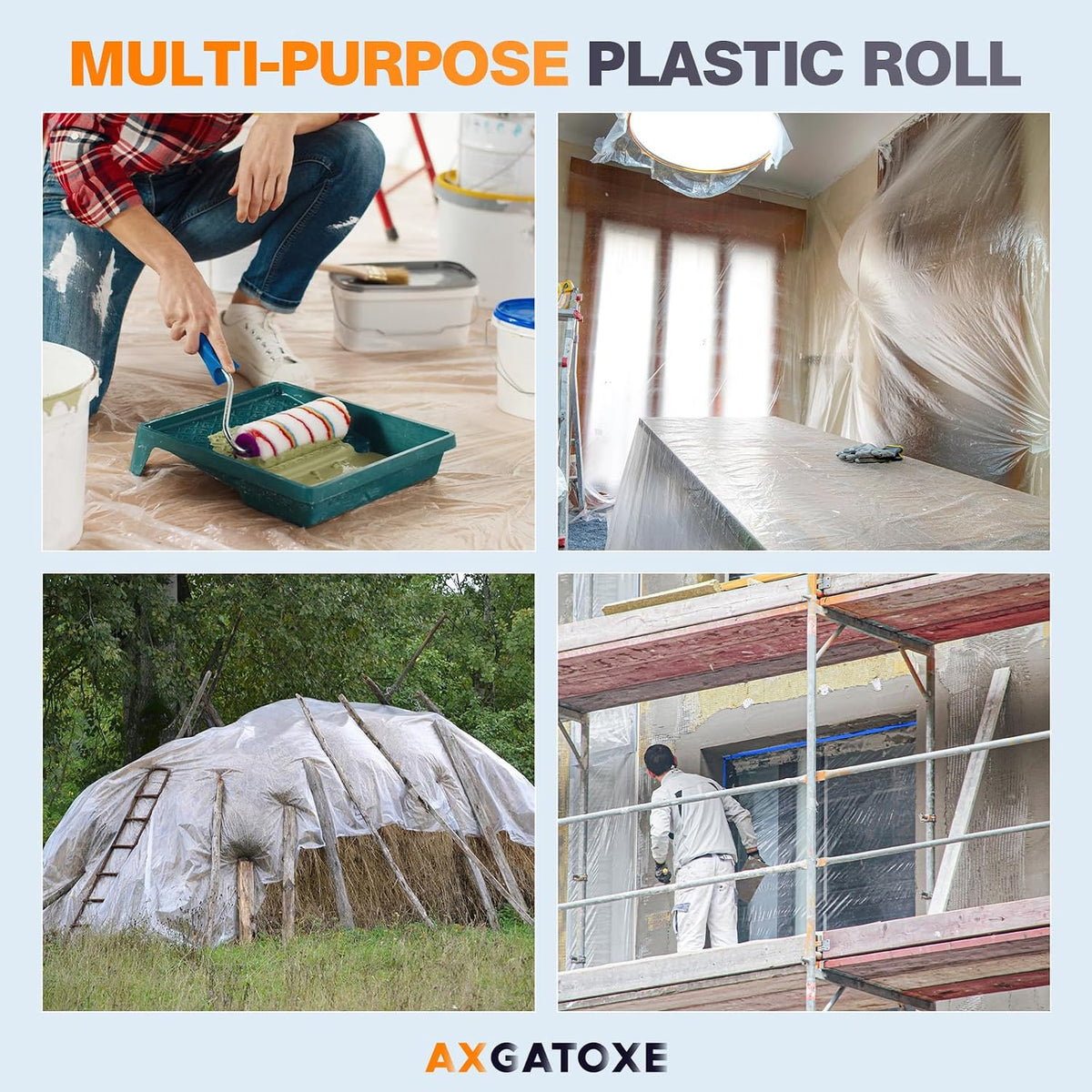 Plastic Drop Cloth for Painting, Painter's Plastic Sheeting & Tarp