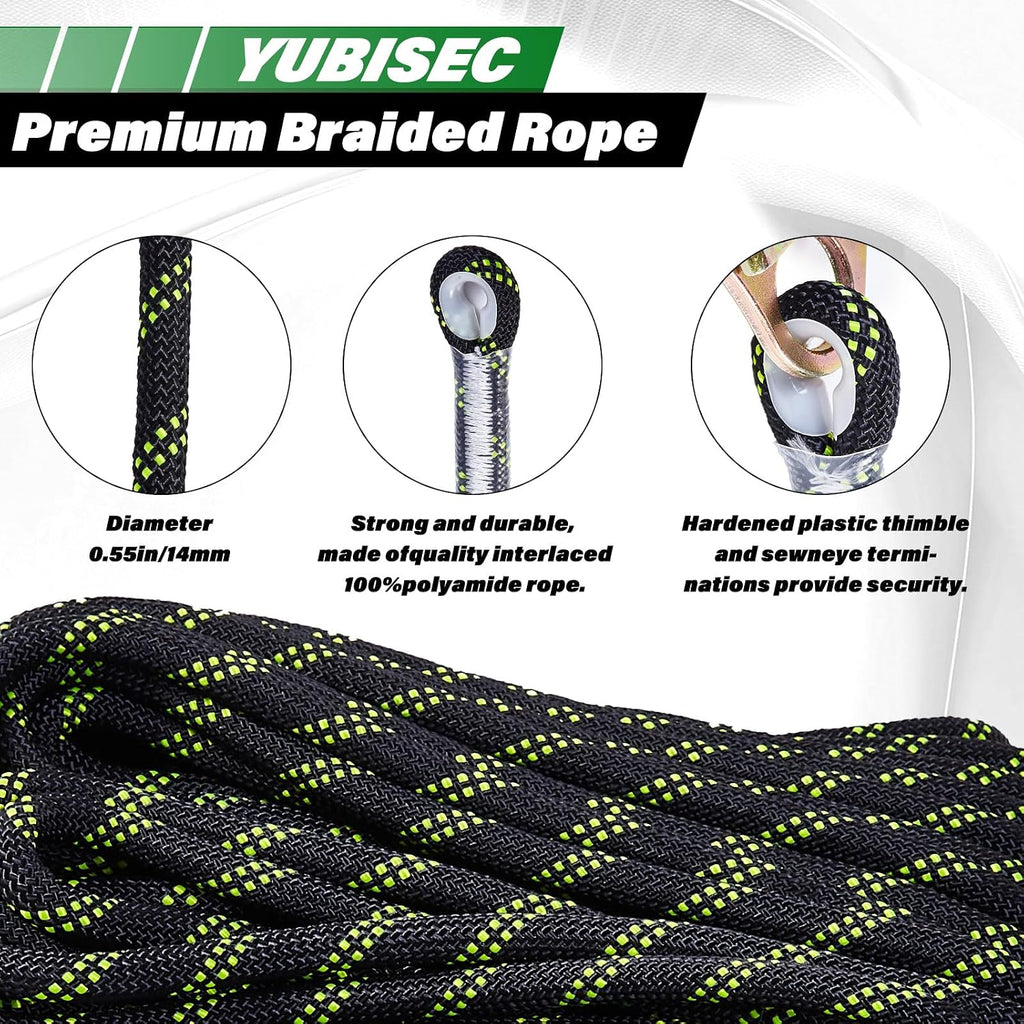 Vertical Lifeline Assembly 150FT, Fall Protection Rope Safety Lanyard