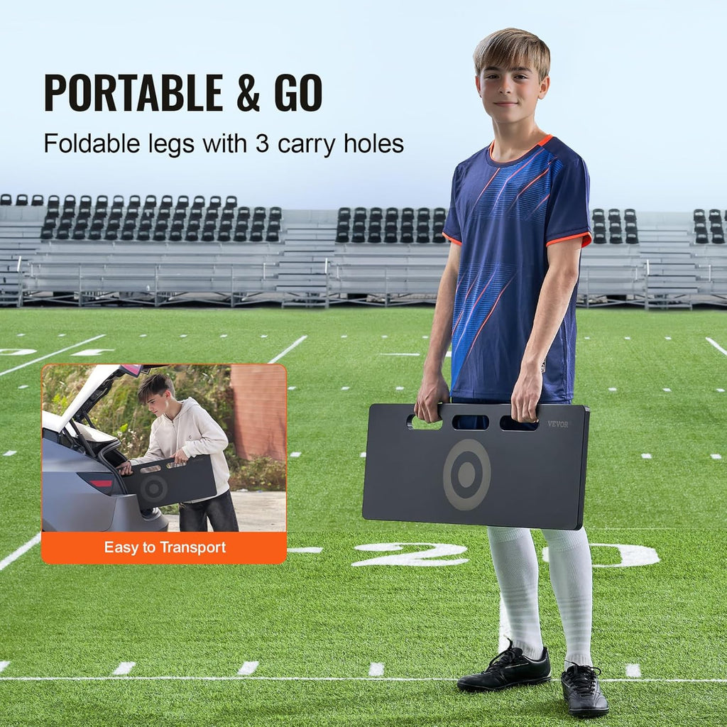 Soccer Rebounder Board, Portable Soccer Wall with 2 Angles Rebound, Foldable HDPE Kickback Rebound Board, Soccer