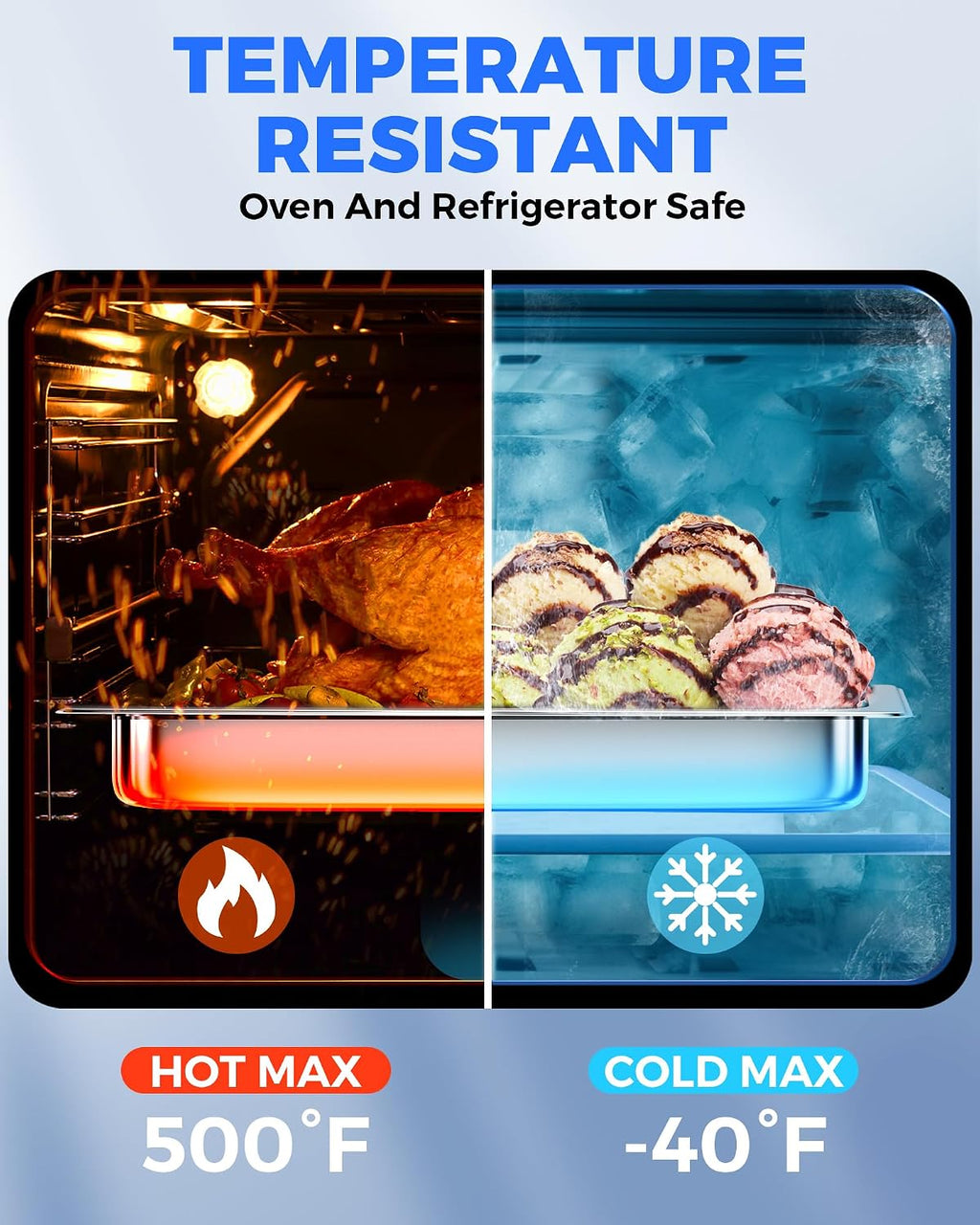 Stainless Steel Steam Table Hotel Pans Set 1/1 Size 6 Inch 6 Pack