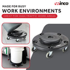 18" Black Standard Commercial Trash Can Dolly