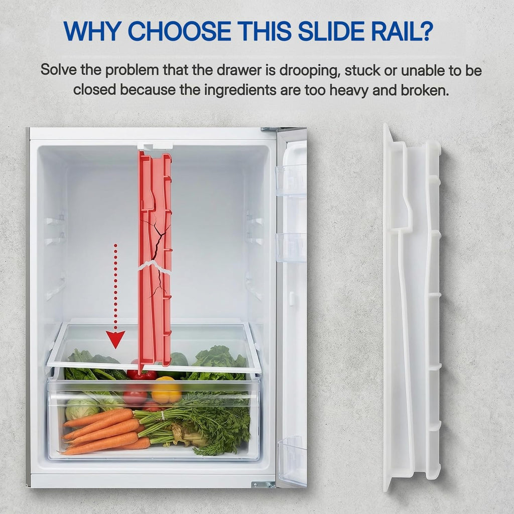 WPW10671238 Refrigerator Crisper Drawer Center Slide Rail fit for W10671238