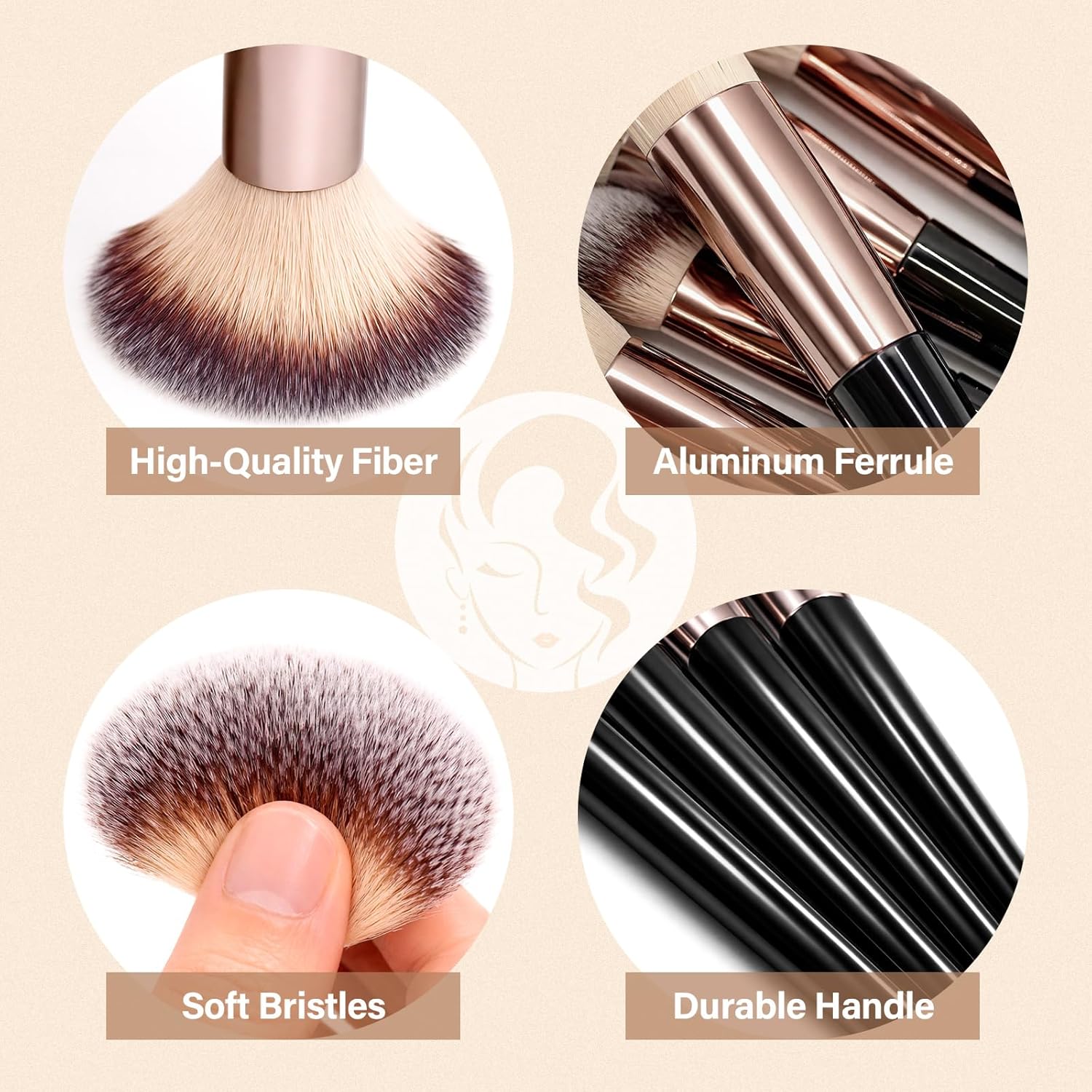 Makeup Brushes Set, Mlemle Professional 25 Pcs Makeup Kit, Include Powder Foundation Concealers Blush Eye shadows 21