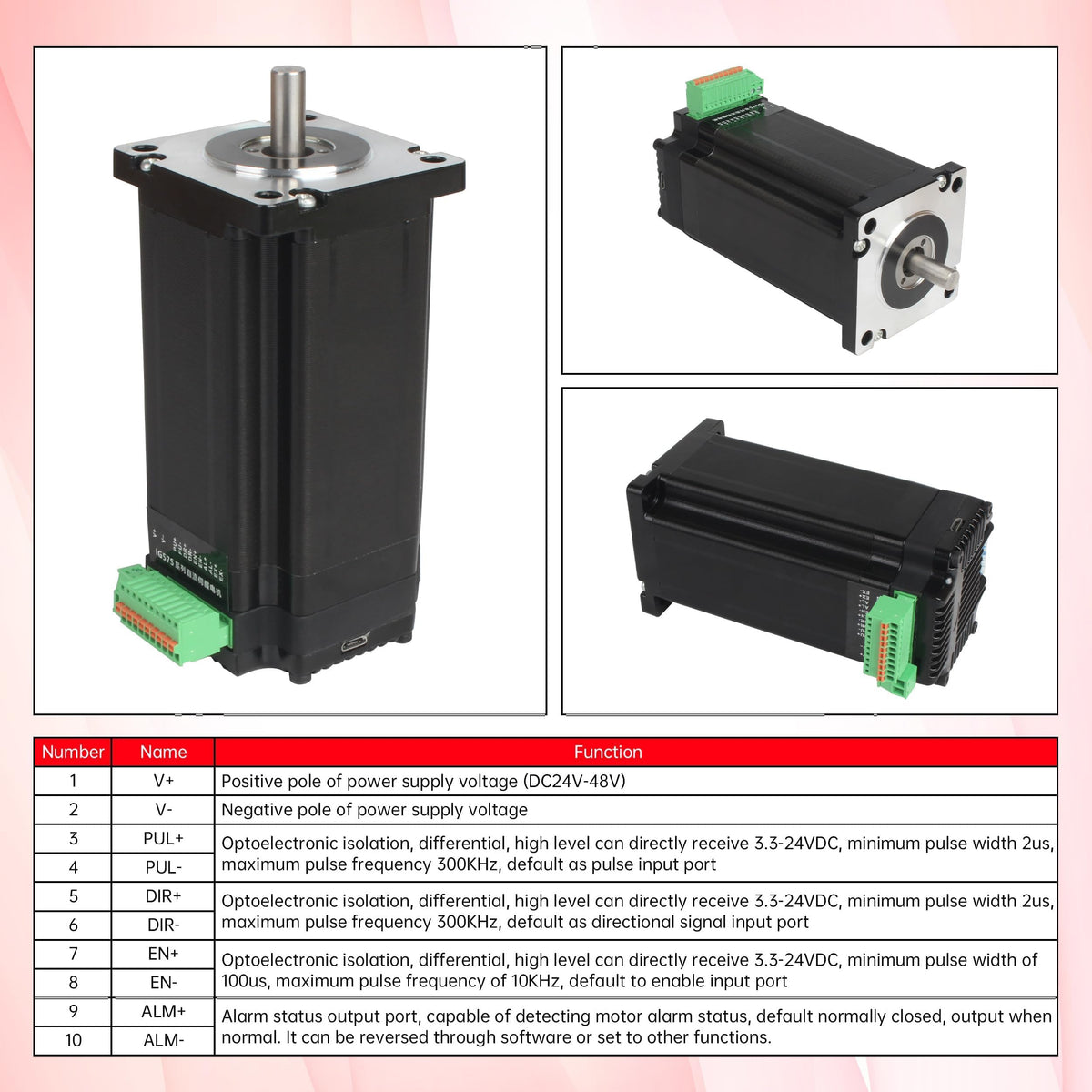 CNCTOPBAOS Integrated Nema24 Closed Loop Stepper Motor 3.5N.m 5A DC24V-50V