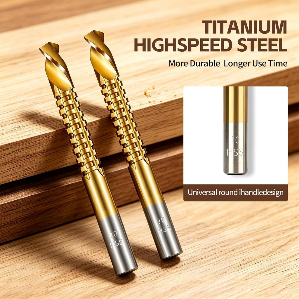 8 Pcs Titanium Coated HSS Twist Drill Bits,3-10mm M35 Cobalt Drill Bit Set