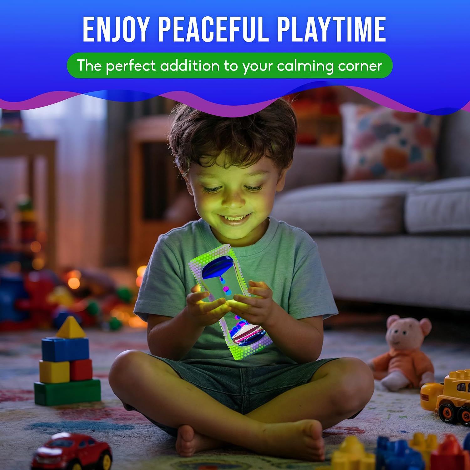 Liquid Motion Bubbler Glow-in-The-Dark Sensory Toy for Kids & Adults – Gentle Fidget Toy for Mindfulness –