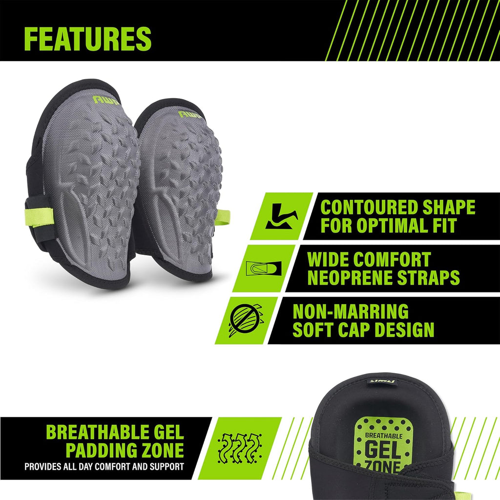 Gel Pro Flooring Knee Pads with Dual-Layer Gel and Foam Padding