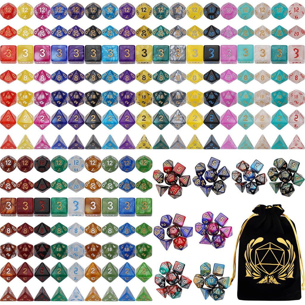 35-Set RPG Polyhedral Dice with Storage Pouch