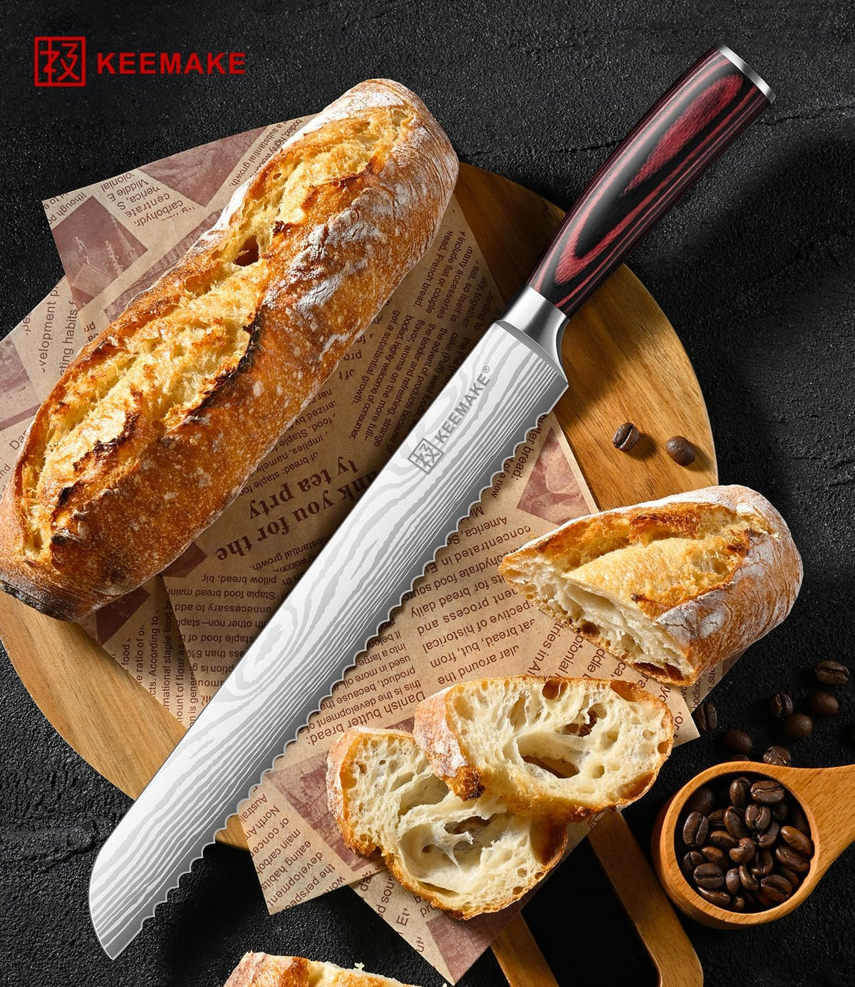 10 Inch Bread Knife for Homemade Bread, Serrated Sourdough Knife