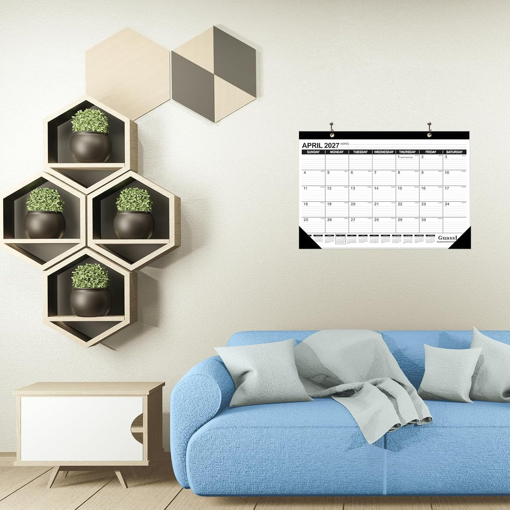 Desk Calendar 2026-2027 - 19 Months Academic Calendar 17" × 11.5" Desktop Calendar from Jun. 2026 to Dec. 2027 with
