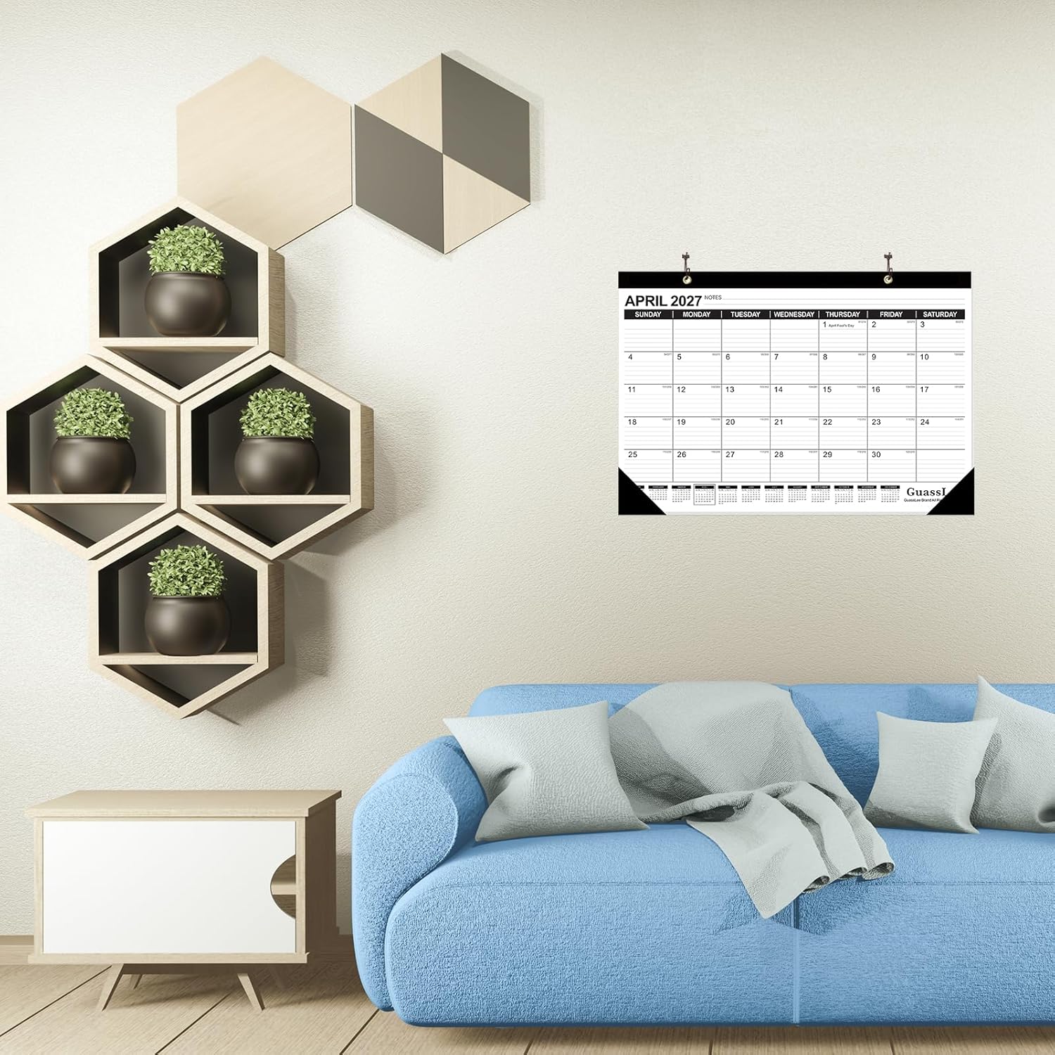 Desk Calendar 2026-2027 - 19 Months Academic Calendar 17" × 11.5" Desktop Calendar from Jun. 2026 to Dec. 2027 with