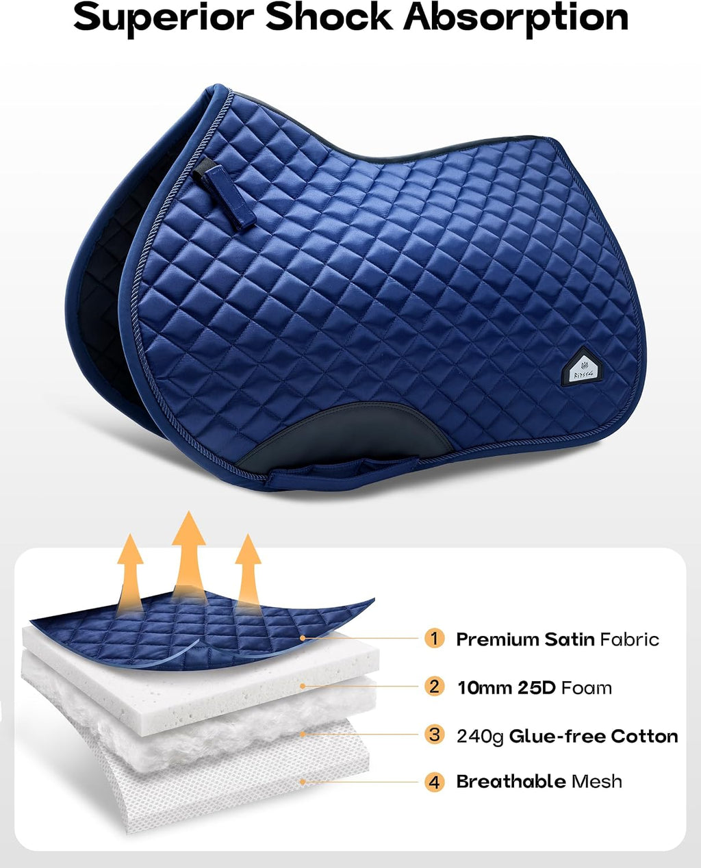 Saddle Pads for Horses Breathable English Half Pad Shock Absorbing