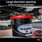 Spill-Less DrainMate 14 Quart Oil Drain Pan/Container - Made in USA