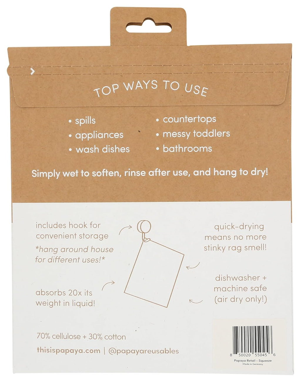 ., Squeeze The Day Reusable Paper Towel, 2 Count