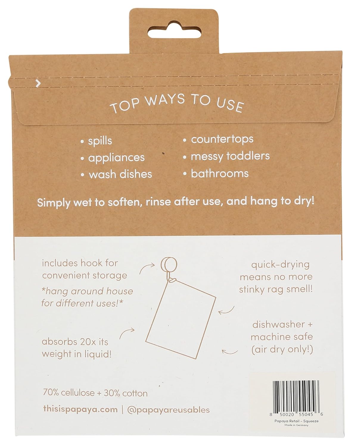 ., Squeeze The Day Reusable Paper Towel, 2 Count