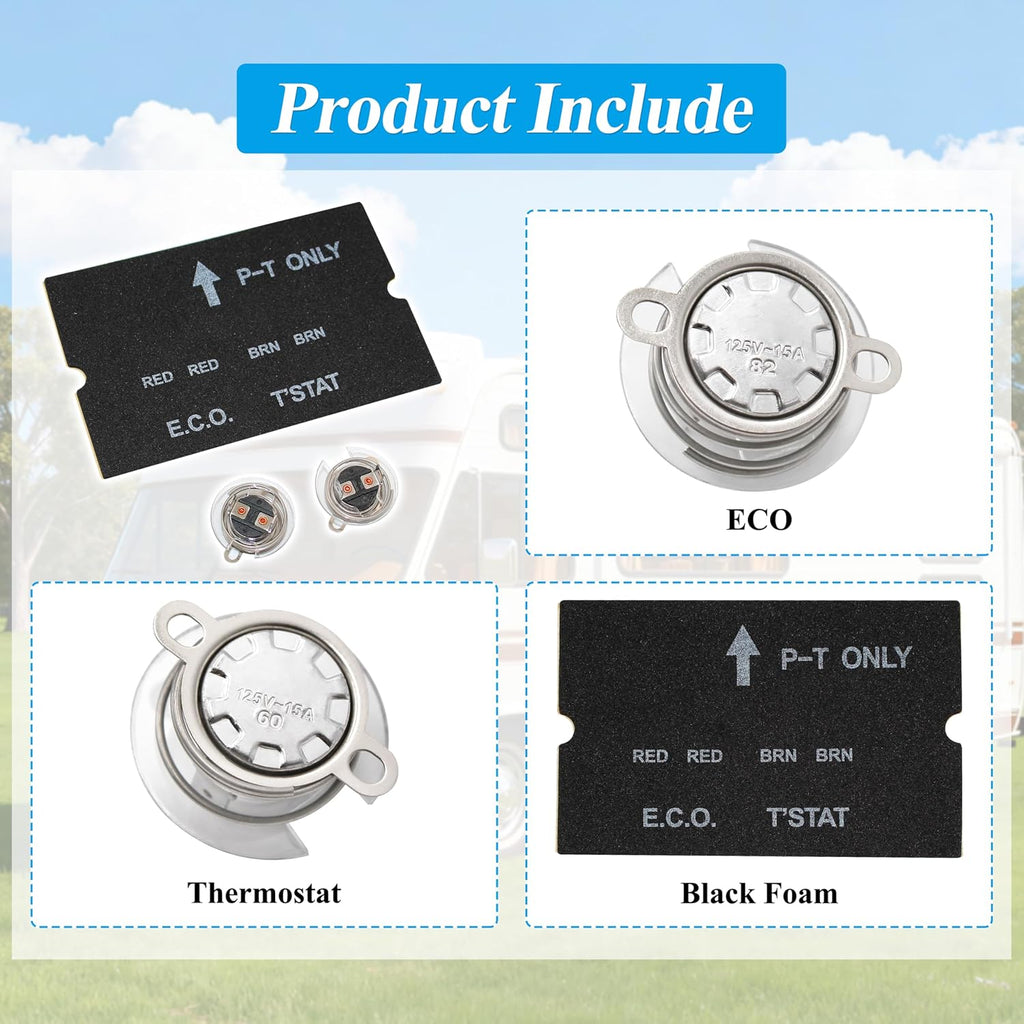 ARU RV Water Heater ECO and T-STAT Kit Compatible with Atwood 91447