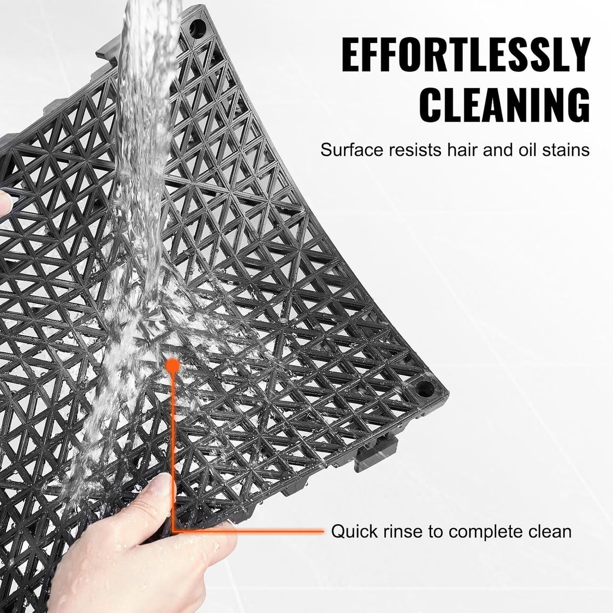 Interlocking Tile 50PCS Black, Drainage Tiles 12" x 12" Splicing, Soft PVC Interlocking Drainage Floor Tiles
