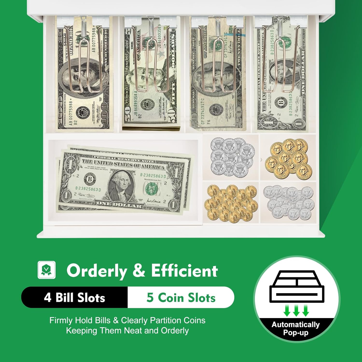 Modern Electronic Cash Register with Built-in Thermal Printer and Secure Cash Drawer, Commercial Electronic Cash