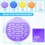 48 Pack Urinal Deodorizer Screen with 100 Gloves, Odor Protection