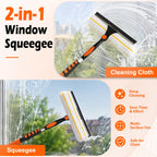 2-in-1 Window Squeegee, 18FT Window Cleaner Tool with 14" Head