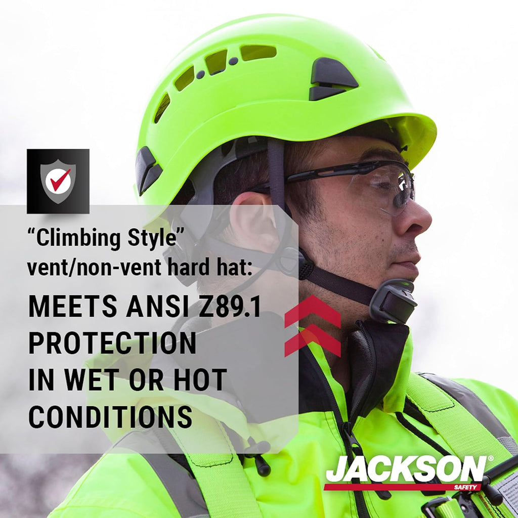 Type 1 Climbing-Style Vented Hard Hat - ANSI Z89.1 Class C | CH400 Construction Safety Helmet, HDPE Shell, Ideal for