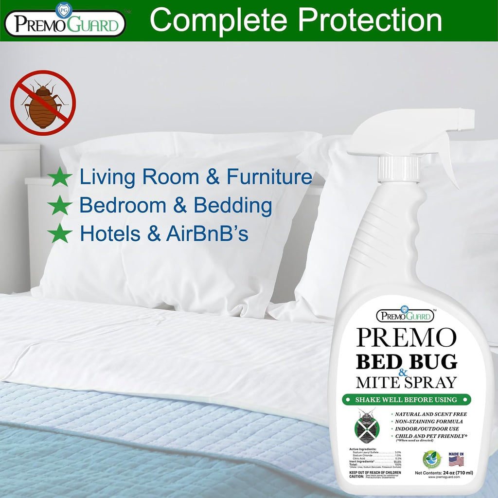Bed Bug & Mite Killer Spray – University Tested 100% Kill Rate | Natural, Safe for Bedding, Furniture, Fabrics, and