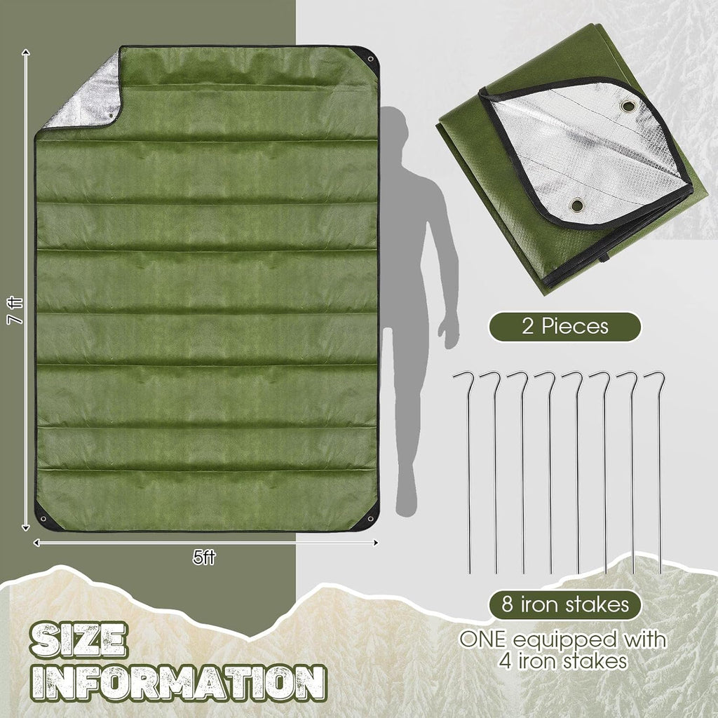 2 Pcs 60 x 82 Inch Heavy Duty Emergency Blankets for Survival | Waterproof Insulated Reflective Tarp, Thermal