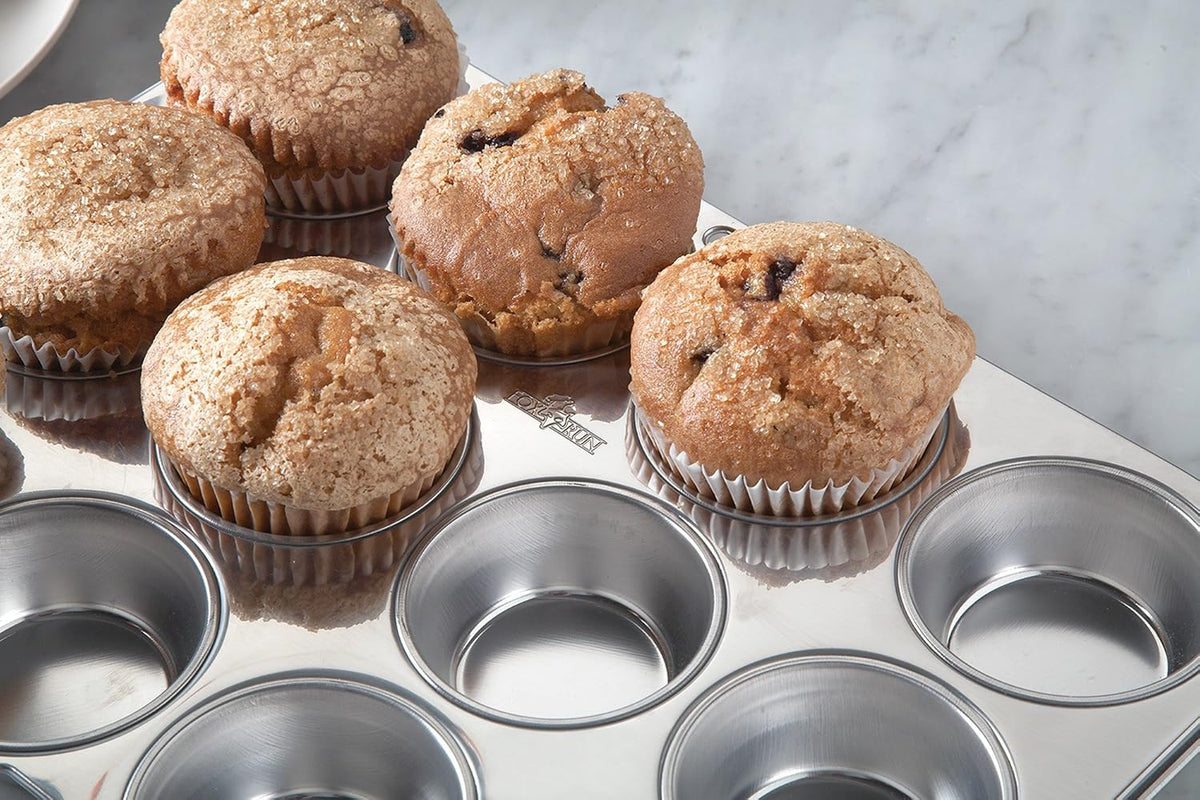 Muffin and Cupcake Pan, 12 Standard Cup Stainless Steel Muffin Pan
