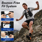 5L Trail Running Hydration Vest with Soft Flasks, Black, M
