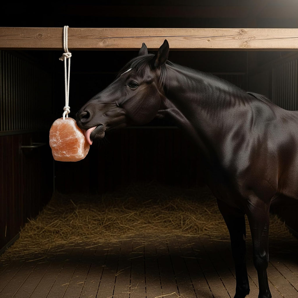 Himalayan Salt Block for Horses with Rope Natural Horse Salt Lick for Hydration and Mineral Support