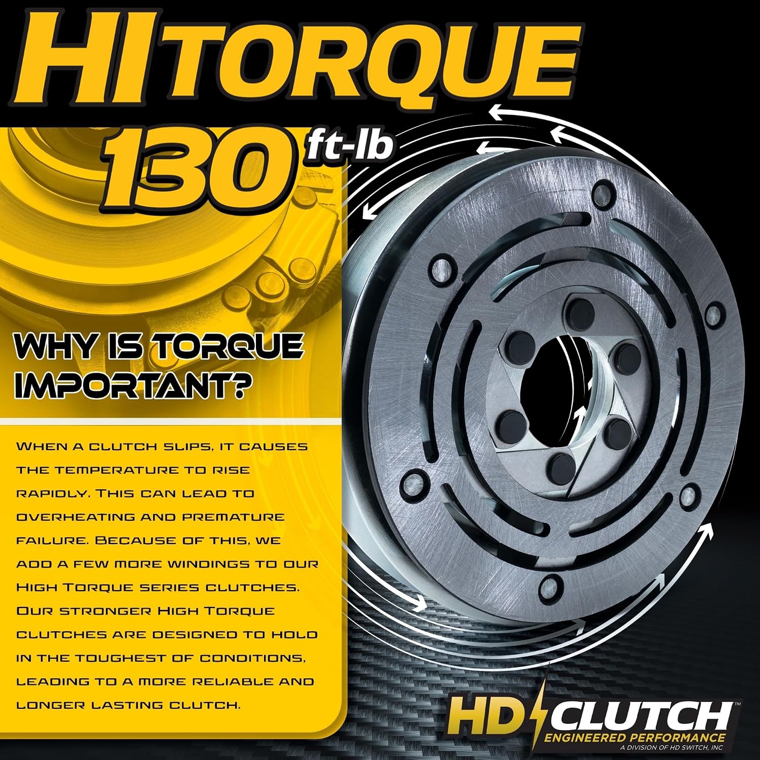 BIGBearing HiTorque 130ftlbs Solid Steel Billet Pulley Electric PTO Clutch TCA14535 5219-32 OEM Upgrade fits John