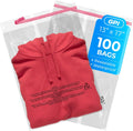 13" x 17" Self Seal Poly Bags, Large, 100 Pack, 1.5 Mil, for Shipping, GPI