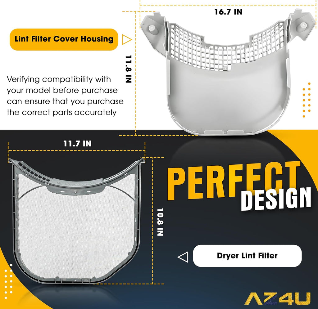 Dryer Lint Filter Screen And Lint Trap Cover Housing Replaces For LG DLG3051W DLG3171W DLGX3471V DLGX3471W DLGX3571V DLGX3251W DLGX3876W DLG3181W DLG3501W DLG3401W DLG3601W DLG3461W DLG2602W DLGX3901W